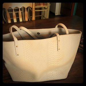 COPY - Gigi New York Tan Snakeskin Taylor Tote Good Cond!